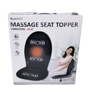Health Touch Massage Seat Topper NWT Heat Vibration Massager Back Lumbar Thigh